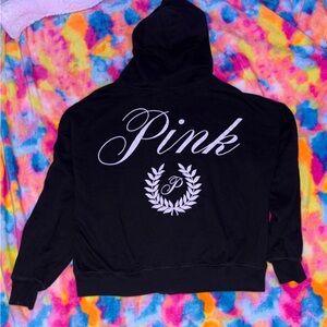PINK Victoria's Secret Black Hoodie with White Script